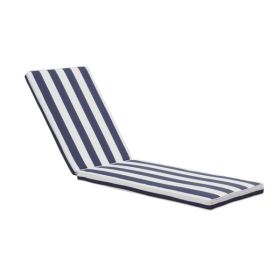 Outdoor Chaise Lounge Cushion Replacement Patio Seat Cushion ; Blue White Stripe