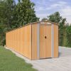 Garden Shed Light Brown 75.6"x369.3"x87.8" Galvanized Steel