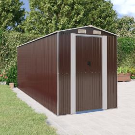 Garden Shed Dark Brown 75.6"x205.9"x87.8" Galvanized Steel
