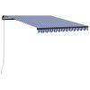 Manual Retractable Awning 118.1"x98.4" Blue and White