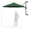 Wall-Mounted Parasol with Metal Pole 118.1" Green