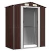 Garden Shed Dark Brown 75.6"x42.5"x87.8" Galvanized Steel
