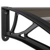 Door Canopy Black 59.1"x39.4" Polycarbonate