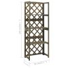 Trellis with Shelves Gray 21.7"x11.8"x55.1" Solid Fir Wood
