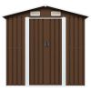 Garden Storage Shed Brown 80.3"x52"x73.2" Steel