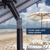 Black And White Umbrella Outdoor Patio Adjustable 9 Ft Patio Umbrella With Tilt Beach Garden
