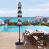 Black And White Umbrella Outdoor Patio Adjustable 9 Ft Patio Umbrella With Tilt Beach Garden