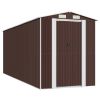 Garden Shed Dark Brown 75.6"x205.9"x87.8" Galvanized Steel
