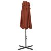 Outdoor Parasol with Aluminum Pole 181.1"x106.3" Terracotta
