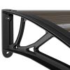 Door Canopy Black 157.5"x31.5" Polycarbonate