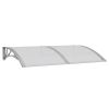 Door Canopy Gray 59.1"x39.4" Polycarbonate