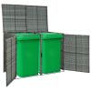 Double Wheelie Bin Shed Poly Rattan Anthracite 58.3"x30.3"x43.7"