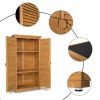 87*46.5*160cm Black Single Slope Top Fir Garden Storage Box Storage Room Yellow