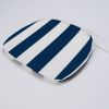 4 PCS Set Outdoor Chair Cushions Seat Cushions with Straps; Patio Chair Pads(Blue / White Color)