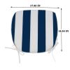 4 PCS Set Outdoor Chair Cushions Seat Cushions with Straps; Patio Chair Pads(Blue / White Color)