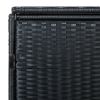 Double Wheelie Bin Shed Poly Rattan Black 58.3"x31.5"x43.7"