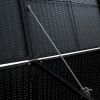 Double Wheelie Bin Shed Poly Rattan Black 58.3"x31.5"x43.7"