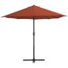 Outdoor Parasol with Aluminum Pole 181.1"x106.3" Terracotta