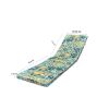 2PCS Set Outdoor Lounge Chair Cushion Replacement Patio Funiture Seat Cushion Chaise Lounge Cushion (Blue flower)