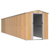 Garden Shed Light Brown 75.6"x369.3"x87.8" Galvanized Steel