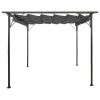 Pergola with Retractable Roof Anthracite 9.8'x9.8' Steel 0.6 oz/ft²
