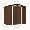 Garden Storage Shed Brown 80.3"x52"x73.2" Steel