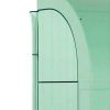 Outsunny 10' x 5' x 7' Lean to Greenhouse, Walk-In Green House, Plant Nursery with 2 Roll-up Doors and Windows, PE Cover and 3 Wire Shelves, Green