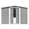 Garden Shed 101.2" x 192.5" x 71.3" Metal Gray