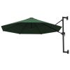 Wall-Mounted Parasol with Metal Pole 118.1" Green