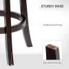 HOMCOM Classic Bar Stool Swivel Barstool with PU Leather Upholstered Mid-Back and Footrest, 30.25 Inch Seat Height, Black