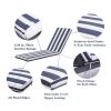 Outdoor Chaise Lounge Cushion Replacement Patio Seat Cushion ; Blue White Stripe