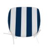 4 PCS Set Outdoor Chair Cushions Seat Cushions with Straps; Patio Chair Pads(Blue / White Color)