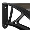 Door Canopy Black 59.1"x31.5" Polycarbonate