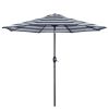 Black And White Umbrella Outdoor Patio Adjustable 9 Ft Patio Umbrella With Tilt Beach Garden