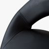 HOMCOM Crescent Rolling Salon Stool with Adjustable Height, Breathable Open Back, Foam Cushion Seat, and 5 Caster Wheels, Black