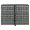 Double Wheelie Bin Shed Poly Rattan Anthracite 58.3"x30.3"x43.7"