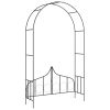 Garden Arch with Gate Black 54.3"x15.7"x93.7" Iron