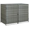 Double Wheelie Bin Shed Poly Rattan Anthracite 58.3"x30.3"x43.7"