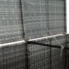 Double Wheelie Bin Shed Poly Rattan Anthracite 58.3"x30.3"x43.7"
