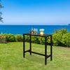 40in Iron With Adjustment Knob Patio Bar Table Black