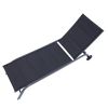 Outdoor 2-Pcs Set Chaise Lounge Chairs; Five-Position Adjustable Metal Recliner; Black