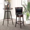HOMCOM Classic Bar Stool Swivel Barstool with PU Leather Upholstered Mid-Back and Footrest, 30.25 Inch Seat Height, Black