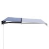 Manual Retractable Awning 118.1"x98.4" Blue and White