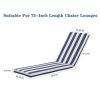 Outdoor Chaise Lounge Cushion Replacement Patio Seat Cushion ; Blue White Stripe