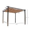Outsunny 10' x 10' Outdoor Retractable Pergola Canopy, Aluminum Patio Pergola, Backyard Shade Shelter for Porch Party, Garden, Grill Gazebo - Brown