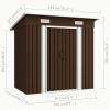 Garden Storage Shed Brown 76.4"x47.6"x71.3" Steel