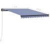 Manual Retractable Awning 118.1"x98.4" Blue and White