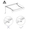 Manual Retractable Awning 118.1"x98.4" Blue and White