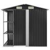 Garden Shed with Rack Anthracite 80.7"x51.2"x72" Iron