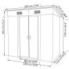Garden Shed Green Metal 74.8"x48.8"x71.3"
